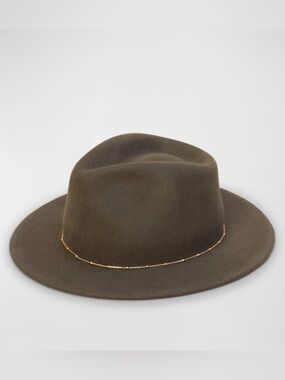 Felt Fedora with Gold Bead Accent